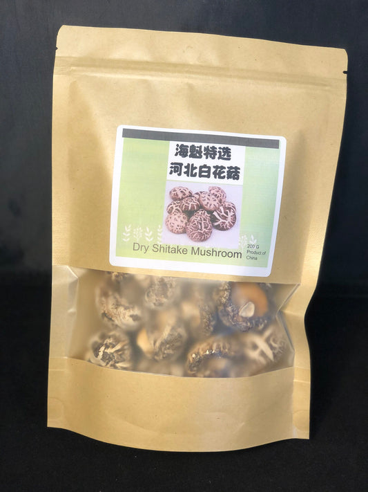 Mushroom Hebei China 海魁牌河北白花菇 200G per bag 袋 12 bags 袋/box 盒